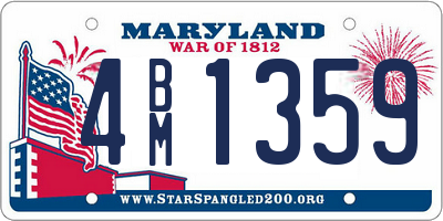 MD license plate 4BM1359