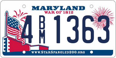MD license plate 4BM1363