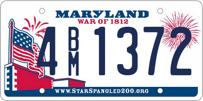 MD license plate 4BM1372