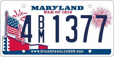 MD license plate 4BM1377