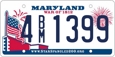 MD license plate 4BM1399