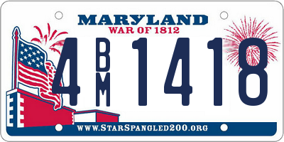 MD license plate 4BM1418