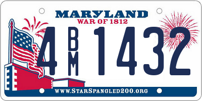 MD license plate 4BM1432