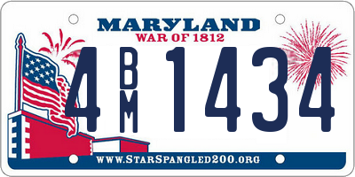 MD license plate 4BM1434
