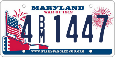 MD license plate 4BM1447