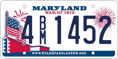 MD license plate 4BM1452