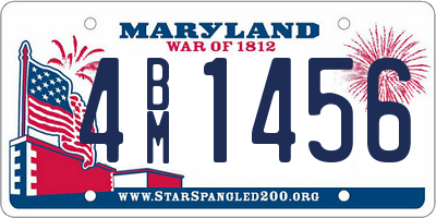 MD license plate 4BM1456