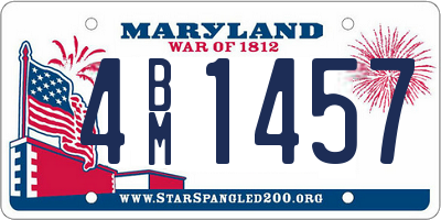 MD license plate 4BM1457