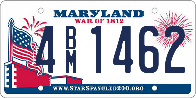 MD license plate 4BM1462
