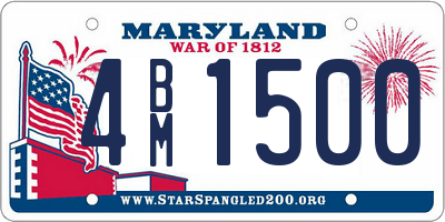 MD license plate 4BM1500