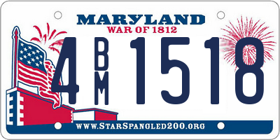 MD license plate 4BM1518