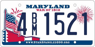 MD license plate 4BM1521