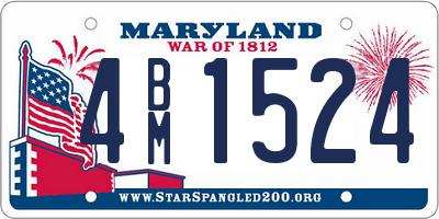 MD license plate 4BM1524
