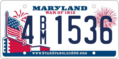 MD license plate 4BM1536