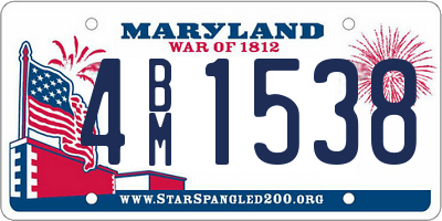 MD license plate 4BM1538