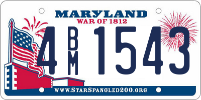 MD license plate 4BM1543