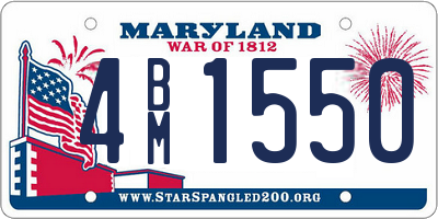 MD license plate 4BM1550