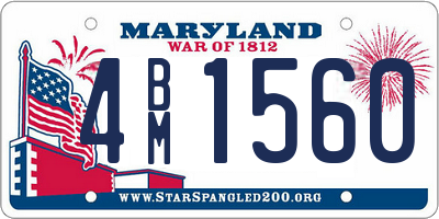 MD license plate 4BM1560