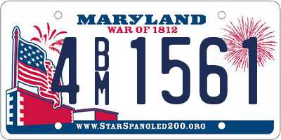 MD license plate 4BM1561