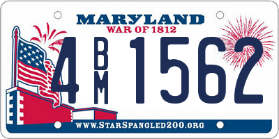 MD license plate 4BM1562