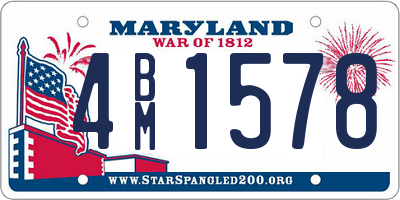 MD license plate 4BM1578