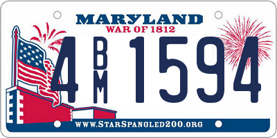 MD license plate 4BM1594
