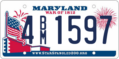 MD license plate 4BM1597