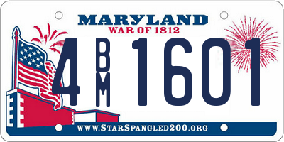 MD license plate 4BM1601