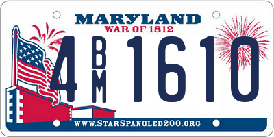 MD license plate 4BM1610