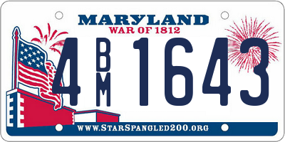 MD license plate 4BM1643
