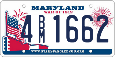 MD license plate 4BM1662