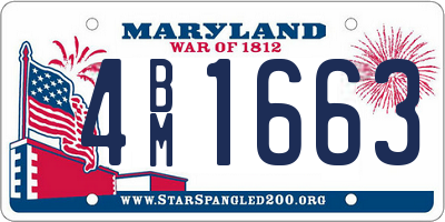 MD license plate 4BM1663