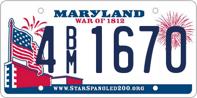 MD license plate 4BM1670