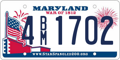 MD license plate 4BM1702