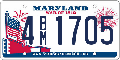 MD license plate 4BM1705