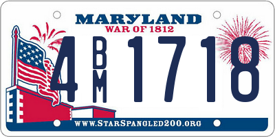 MD license plate 4BM1718