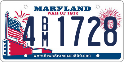 MD license plate 4BM1728