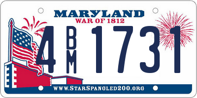 MD license plate 4BM1731