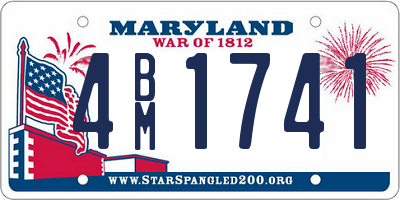 MD license plate 4BM1741
