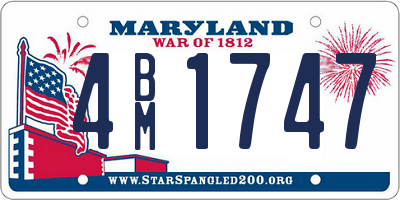 MD license plate 4BM1747