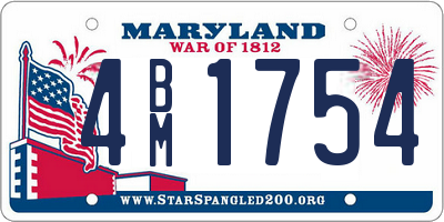 MD license plate 4BM1754