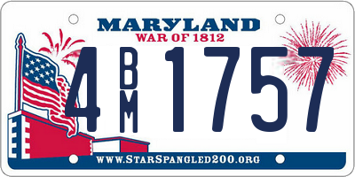 MD license plate 4BM1757