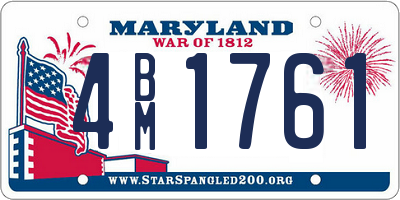 MD license plate 4BM1761