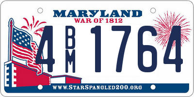 MD license plate 4BM1764