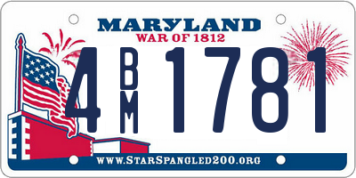 MD license plate 4BM1781