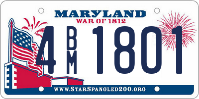 MD license plate 4BM1801