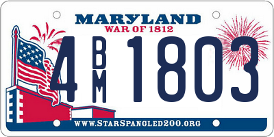 MD license plate 4BM1803
