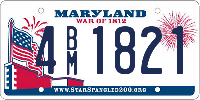 MD license plate 4BM1821