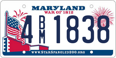 MD license plate 4BM1838