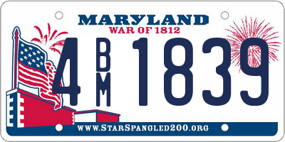 MD license plate 4BM1839